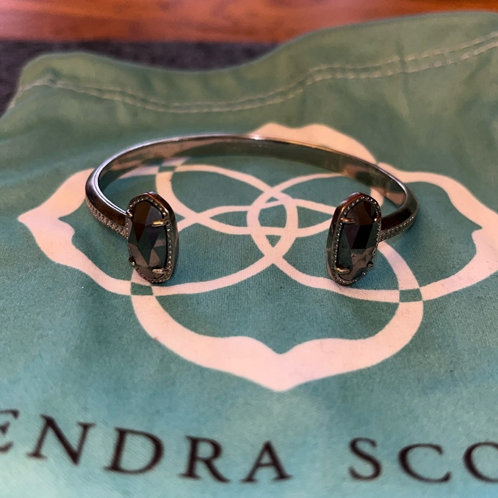 Elton Silver cuff in Black-It’s currently sold out on Kendra Scott